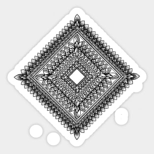 Diamond shaped mandala art. Sticker